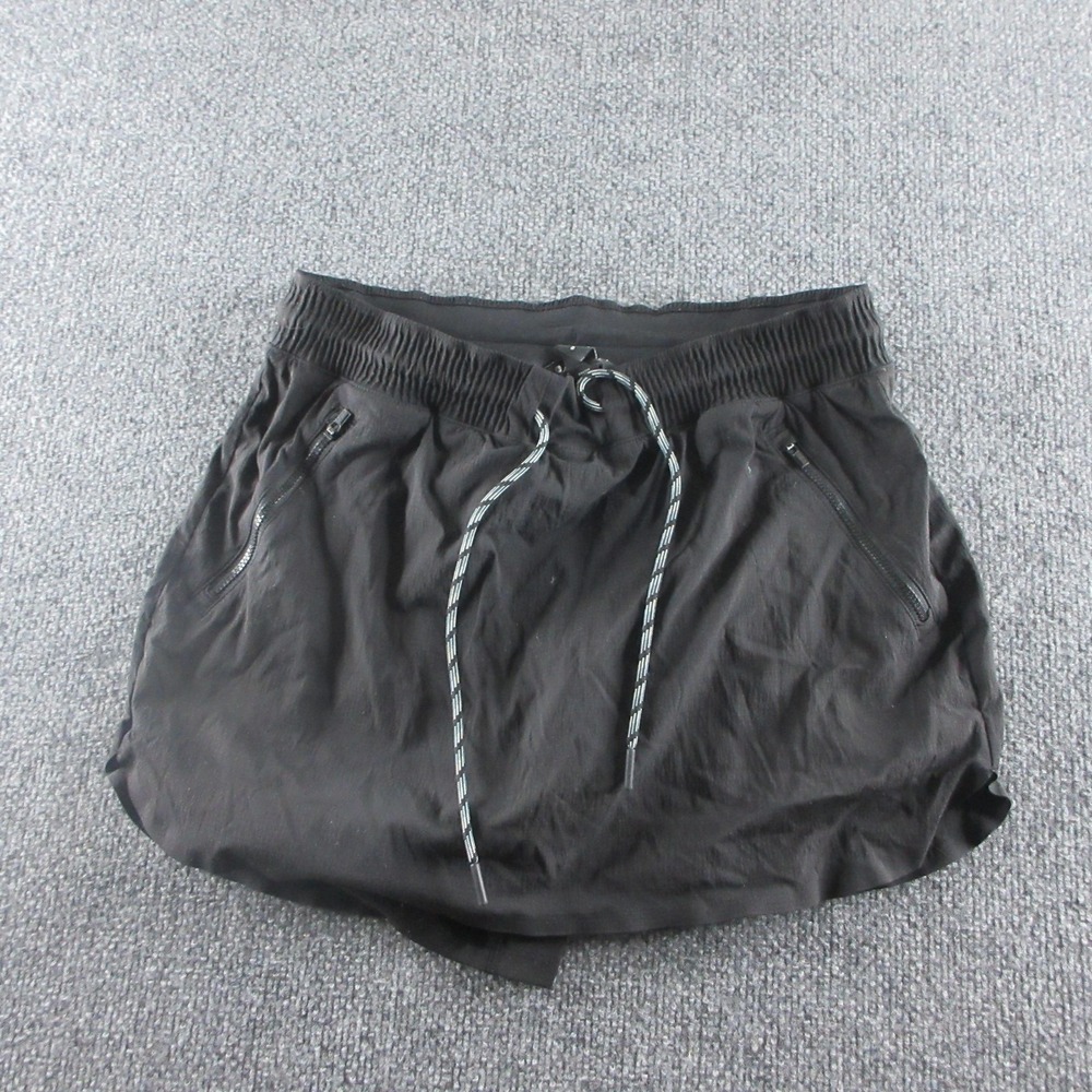 Athleta Skirt Womens 8 Black Athletic Lightweight Lined Zip Pocket Running Skort
